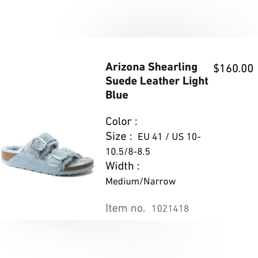 Birkenstock Arizona shearling suede leather light blue - Picture 7 of 7